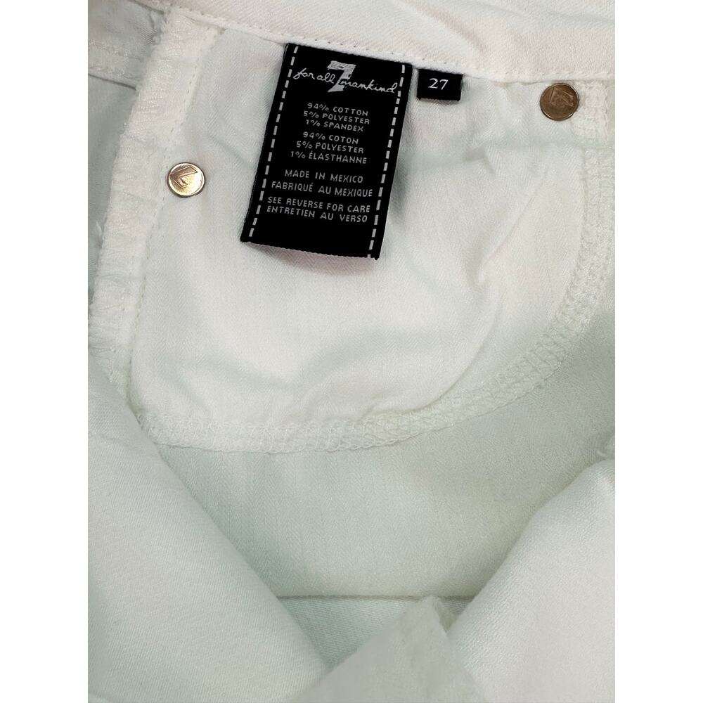 7 For All Mankind Kimmie White Mid Rise Slim Straight Jeans Size 27 - Picture 6 of 12